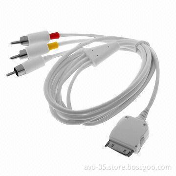 A/V Cable, Suitable for Apple's iPod and iPhone Stereo or Powered Speakers
